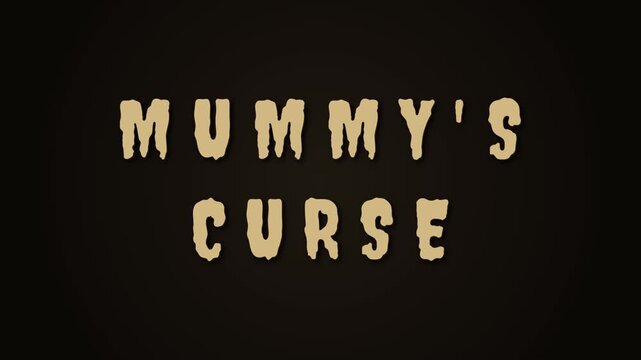 2D strokes mimicking mummy bandages wrap tightly around the text, then unravel and blow away in the wind.