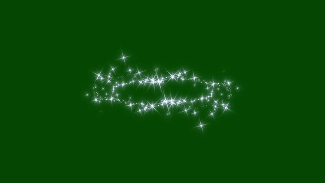 Fairy sparkle burst explosion, 2d glitter stars animation, magic glitter sparkle, glowing doodle stars, twinkle star line, white twinkling particles, green screen 4k