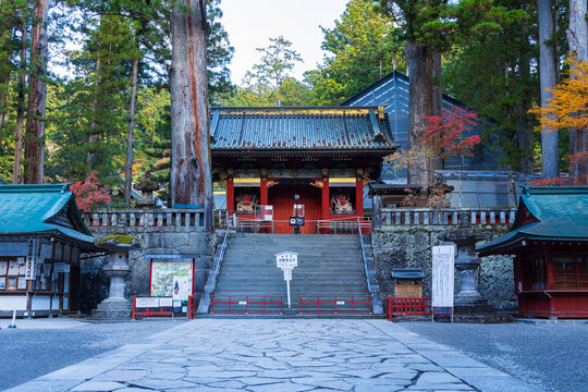 日本の風景・秋　栃木　世界遺産　紅葉の日光東照宮　表門