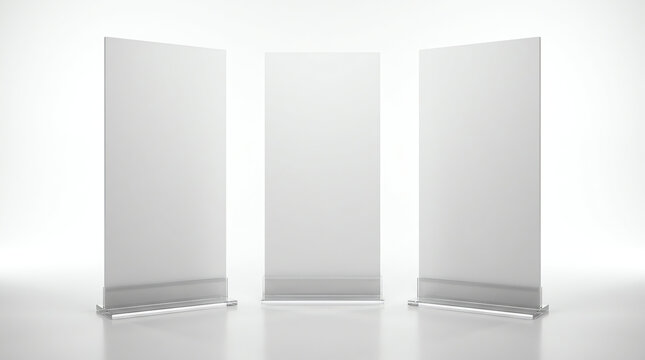 Blank Card stand type top loader Table Tent. 3d render illustration.