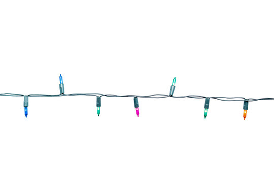 String of Christmas lights isolated on white background With clipping path