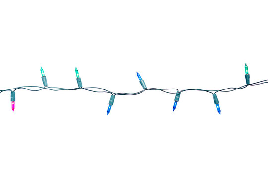 String of Christmas lights isolated on white background With clipping path
