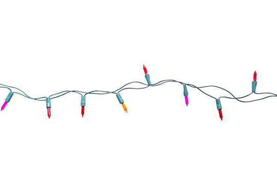 String of Christmas lights isolated on white background With clipping path