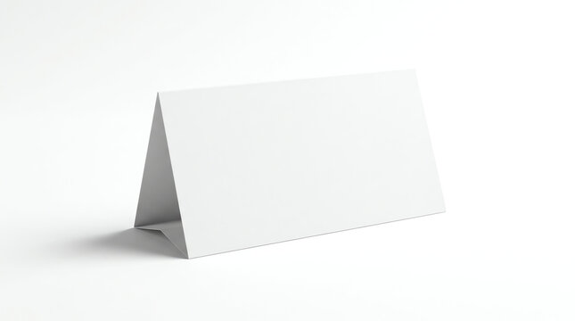 Promotional blank table tent card mockup. 3d illustration isolated