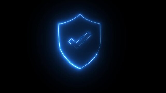 Safe Security Guard Icon Animation. Shield and white check mark icon animation, shield icon with a check mark inside symbolizing security and approval. technology