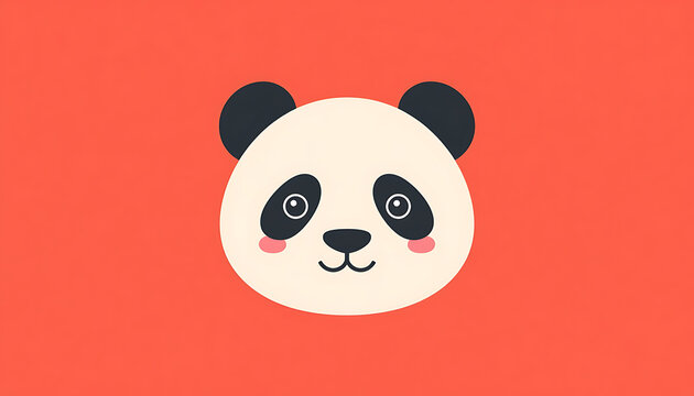 Vector panda face illustration isolated on transparent background showcasing cute animal portrait for creative design projects.