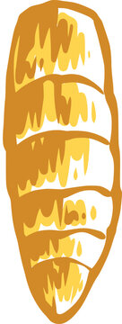 Stylized golden insect abdomen segment with rounded tapered shape