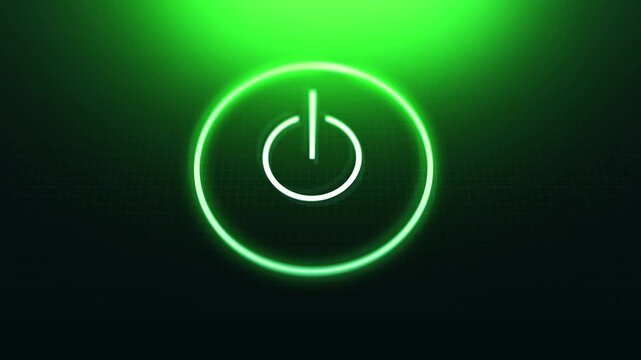  Digital Power Button on Device or Screen Glows Green