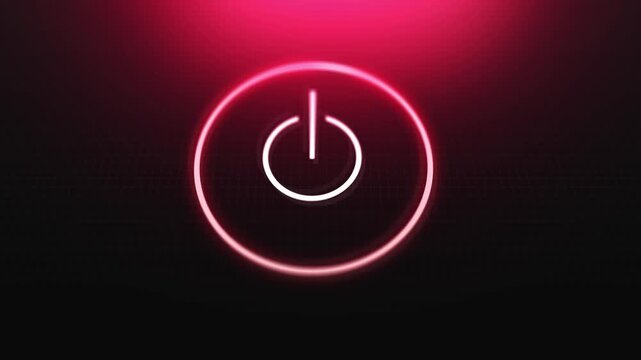 Digital Power Button on Device or Screen Glows Red