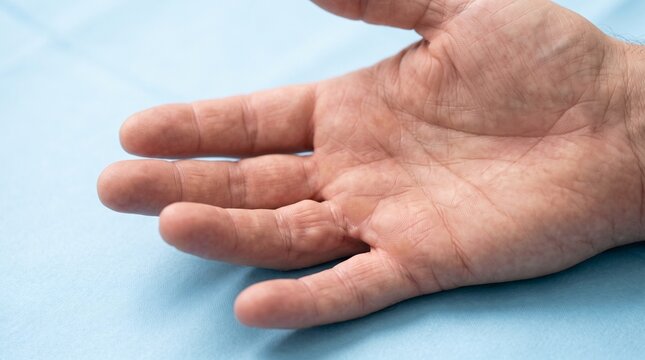 Dupuytren's Contracture with Finger Flexion &ndash; Realistic Medical Examination