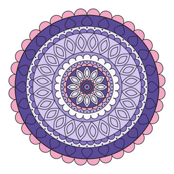 Colorful lace mandala with 12-fold symmetry vector