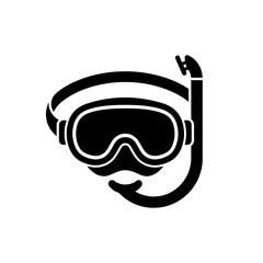 Snorkeling mask icon with breathing tube for water sports and summer vacation travel graphic design projects or aquatic hobby activity themed digital content. © Handmade