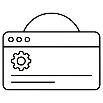 Browser window with settings gear icon