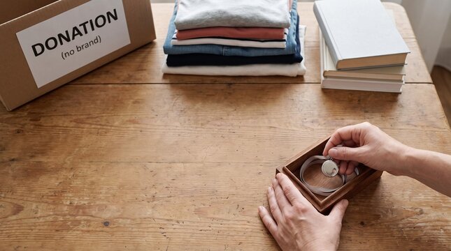 寄付する遺品の中から大切な形見を一つ残す遺品整理