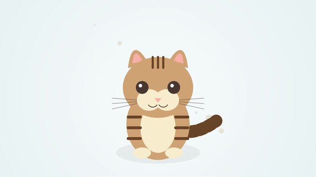 Cute cartoon brown tabby cat characters arranged in a grid pattern