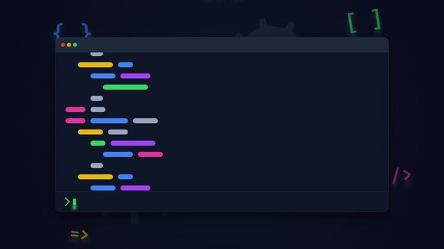 Software Development Code Editor Animated Interface Screen