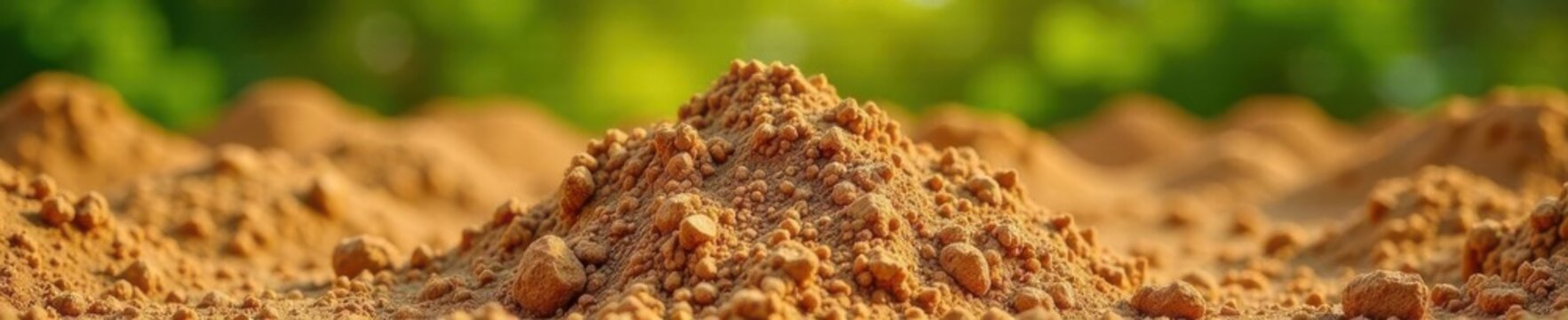 Prepared soil with sand mound for backfilling , material, fine sand