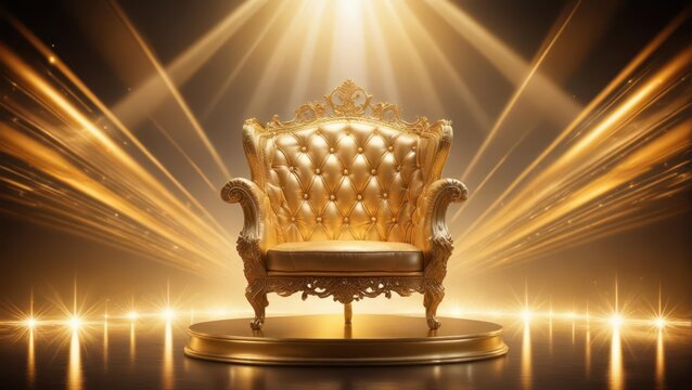 A majestic golden stand supports a gleaming crystal, which is bathed in an intense beam of light that seems to come from nowhere and everywhere at the same time , Support, Beam