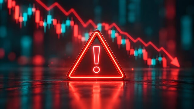 Financial Market Crash and Economic Downturn Warning Concept