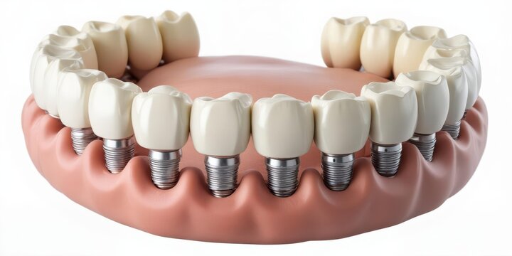 A dental bridge with fixed partial denture in the upper jaw