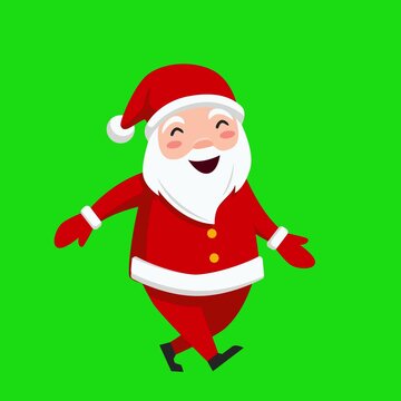 Santa Claus Hand Moving Gesture Christmas Animation on Green Screen