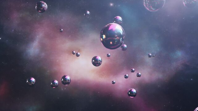 Cosmic Bubbles Floating in Nebula Multiverse, Parallel Universes, Science Fiction