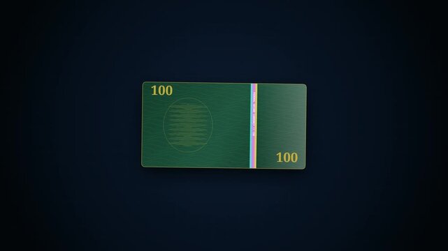 Macro Close-up of Secure Banknote Intaglio Relief and Holographic Thread Motion Background