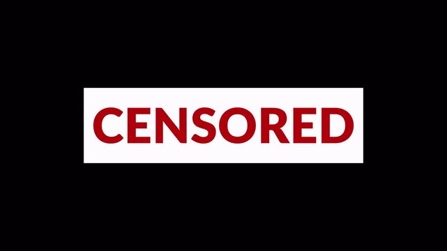 censored text animation, censored text shaking animation on transparent background, 4k with alpha channel, 
