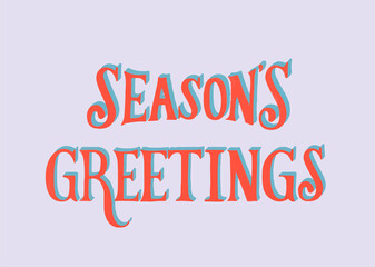 Festive 'Season's Greetings' text in red and blue on a light background. © Rawpixel.com
