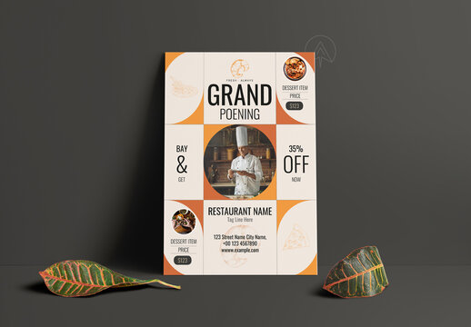 Restaurant Grand Opening Food Promotion Flyer