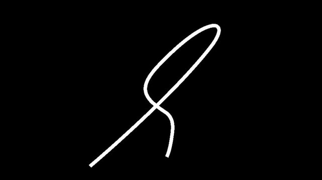 Minimalist White Line Stroke Drawing Motion Graphics Video on Transparent Alpha Channel