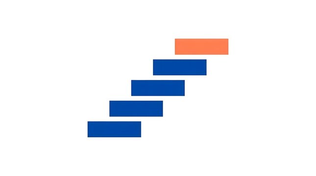Minimalist Abstract Staircase Graphic Representing Step-by-Step Professional Progress and Corporate Growth Strategy