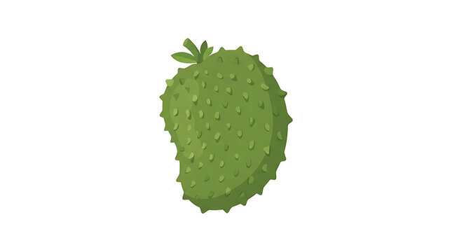 Vibrant Green Soursop Fruit Illustration on White Background for Healthy Food and Tropical Produce Marketing