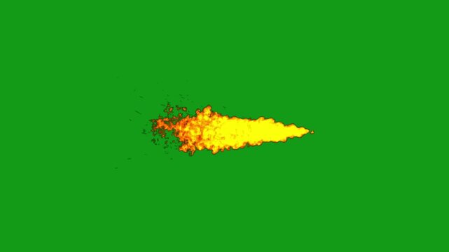 Fire Energy Stream on Green Screen Background, Flowing Fiery Energy Effect for Action Scenes, Transitions, Motion Graphics, Creative Compositing, Visual Effects and Video Production