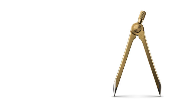 Elegant vintage wooden drafting compass in minimalist setting, concept for precision engineering, aviation navigation tools, and travel planning apparatus