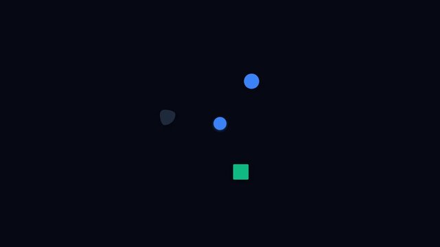 Animated geometric shapes forming abstract profile icon with checkmark, seamless loop, symbolizing idea generation, successful execution, and positive confirmation
