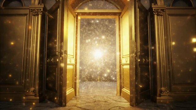 こじ開けられる金の扉演出動画