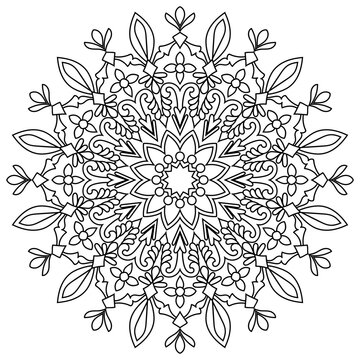 Mandala Black mandala line art; a design for coloring.