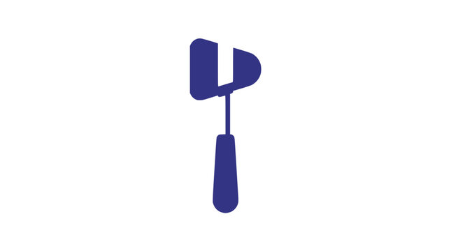 Medical reflex hammer silhouette vector icon on white background