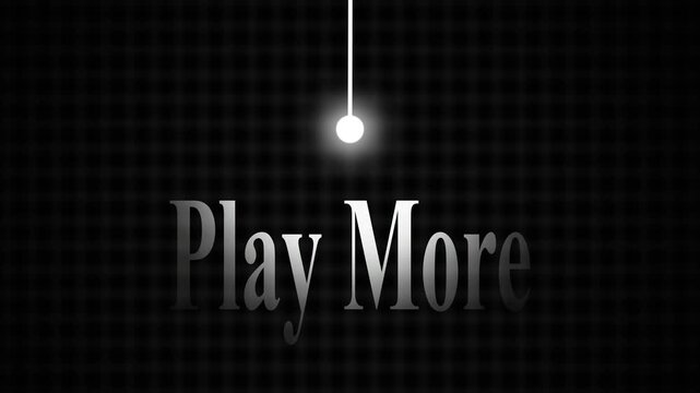 Play More Inspirational Text Quote with Glowing Light Effect on Dark Grid Background
