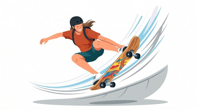 Skateboard Sport Illustration