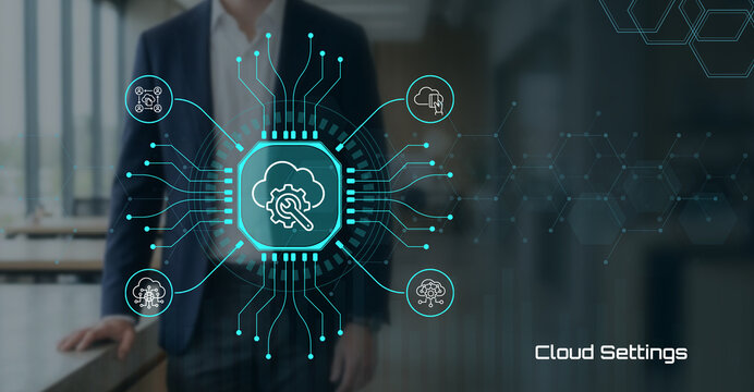 Advanced cloud computing technology with intelligent AI and data analytics for seamless digital business operations