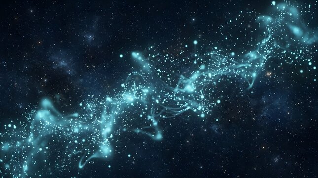 An abstract digital background features flowing data streams with a futuristic aesthetic representing global network connections and ongoing technological innovation concepts