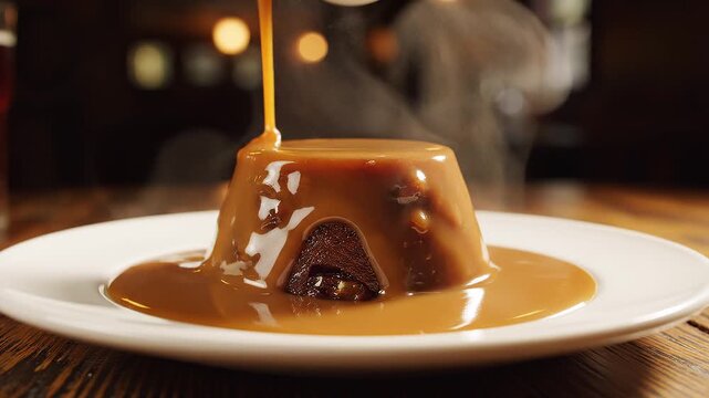 Sticky Toffee Pudding Drizzled with Rich Hot Caramel Sauce
