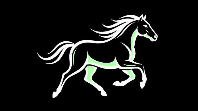 Stylized horse running with alpha channel