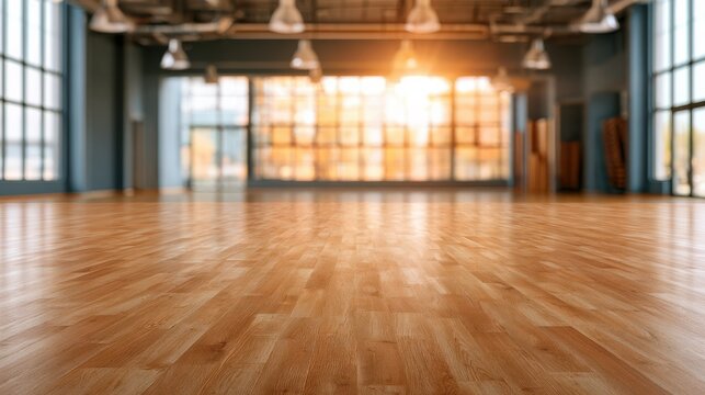 Wide-angle view of a sleek, modern martial arts training hall featuring minimalist design, spacious interiors, and professional equipment for martial arts practice and fitness.