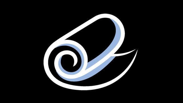 Unfurling paper scroll animation with alpha channel