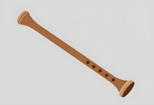 Wooden recorder flute illustration