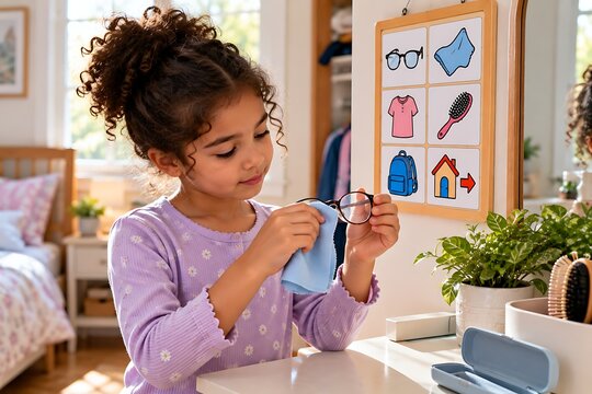 Child Practicing Self Care During Morning Routine