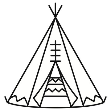 Tipi tent outline